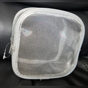 Silver Glitter Small Cosmetic Bag NWOT